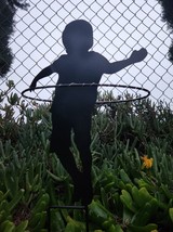 16&quot; H, Silhouette Playful Boy Solar Stake, Yard Art - £18.50 GBP