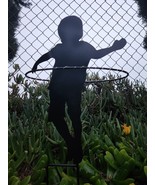 16&quot; H, Silhouette Playful Boy Solar Stake, Yard Art - £18.34 GBP