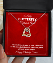 Necklace Birthday Present For Butterfly Collector Aunt - Jewelry Love Pendant  - £39.92 GBP