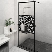  Walk-in Shower Wall with Shelf Black 31.5"x76.8" ESG Glass&Aluminum - $413.99
