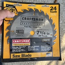 Craftsman 7-1/4 Inch 24 Fast Rip Cross Cut  Tooth Saw Blade Carbide C300... - £19.77 GBP