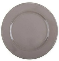 Set of Six (6) ~ 13&quot; Dia. ~ Subtle Beaded Design Charger Plates ~ Taupe in Color - £29.24 GBP