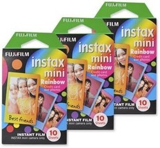 Rainbow, 10 Sheets/Pack X 3 (Total 30 Sheets), Fujifilm Instax Mini Film For - £43.80 GBP