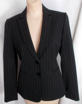 ANTONIO MELANI Black Pin Stripe Blazer Women Semi-Fitted 2-Button Sz 2 - $19.79
