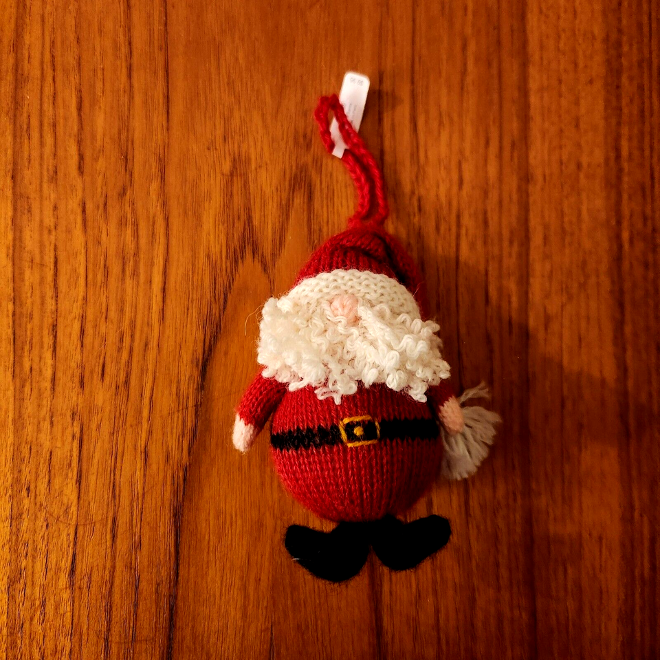 NWT Crate &amp; Barrel Santa w/ Curly Beard Christmas Ornament - $9.85