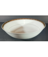 Vintage THREE STARS Fine China SUNLIGHT SERVING BOWL 9&quot; White Gold Rim J... - $31.34