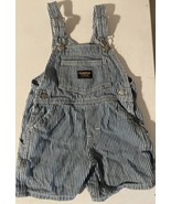 Vtg OshKosh B&#39;gosh Vestbak Shortalls Overalls 18 M Toddler Blue Striped USA - $24.99