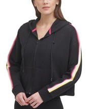 DKNY Womens Sport Cropped Zip-Front Hoodie Color Black Size Medium - £61.65 GBP