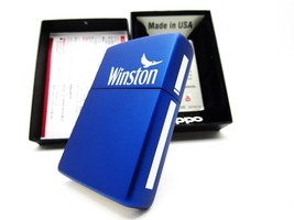 Winston Blue Side White Line ZIPPO 2016 MIB Rare - £109.59 GBP