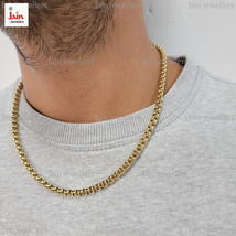 REAL GOLD 18 Kt, 22 Kt Yellow Gold Round Box Link Men&#39;s Necklace Chain 2... - £2,745.99 GBP+
