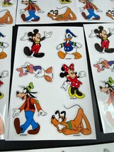 Vintage Mickey Mouse Minnie Donald Goofy Pluto Stickers 6 Sheets 36 Stic... - £8.59 GBP
