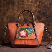 2022 New Vintage Leather Women Bag Handmade Embossing Handbag Large Capacity Cow - £113.66 GBP