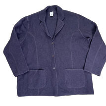 EILEEN FISHER Textured Boiled Wool Blend Shawl Collar Jacket Brown Size L - $54.00