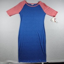 LuLaRoe Julia Dress Short Sleeve Heather Blue Pink BodyCon Stretch Size S - £12.55 GBP