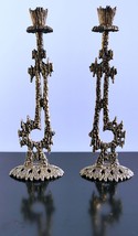 Pair Vintage Brutalist Candle Holders by Wainberg of Israel 1960’s Judic... - £74.45 GBP