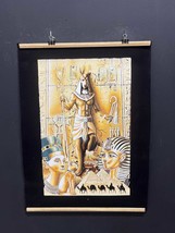 Stunning Hand-Painted Black Velvet Artwork ,Pyramid With Desert Scene Old Illust - £80.41 GBP