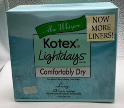 Vintage 2003 Kotex Lightdays Liners Comfortably Dry Size Long, 42 count - $24.99