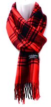 Plaid - Red Black - Winter Unisex 100% Cashmere Scarves Wool Scarf - £13.68 GBP