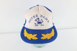 Vintage 80s University of Notre Dame Gold Leaf Spell Out Roped Trucker Hat Cap - £39.65 GBP
