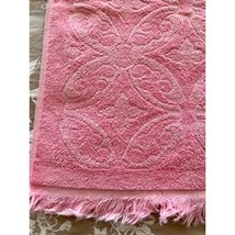 VTGE Jacquard Pink Bath Towel Fashion Manor Decorator Collection - £12.69 GBP