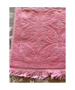 VTGE Jacquard Pink Bath Towel Fashion Manor Decorator Collection - £12.51 GBP