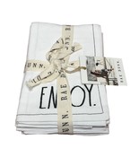 Rae Dunn Cloth Napkins 4-Pk. Embroidered White Cotton Enjoy Eat Drink Ch... - $332.16 MXN