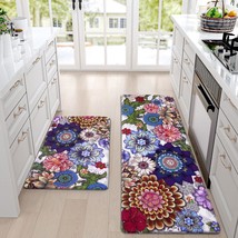 Kitchen Mat 2 Pcs, Cushioned Anti-Fatigue Kitchen Rugs Non Slip Memory Foam Kitc - £43.49 GBP