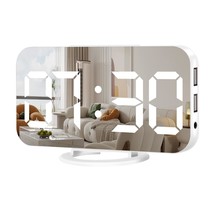 Digital Alarm Clock,Large Display Led And Mirror Desk Clock With Dual Us... - $37.99