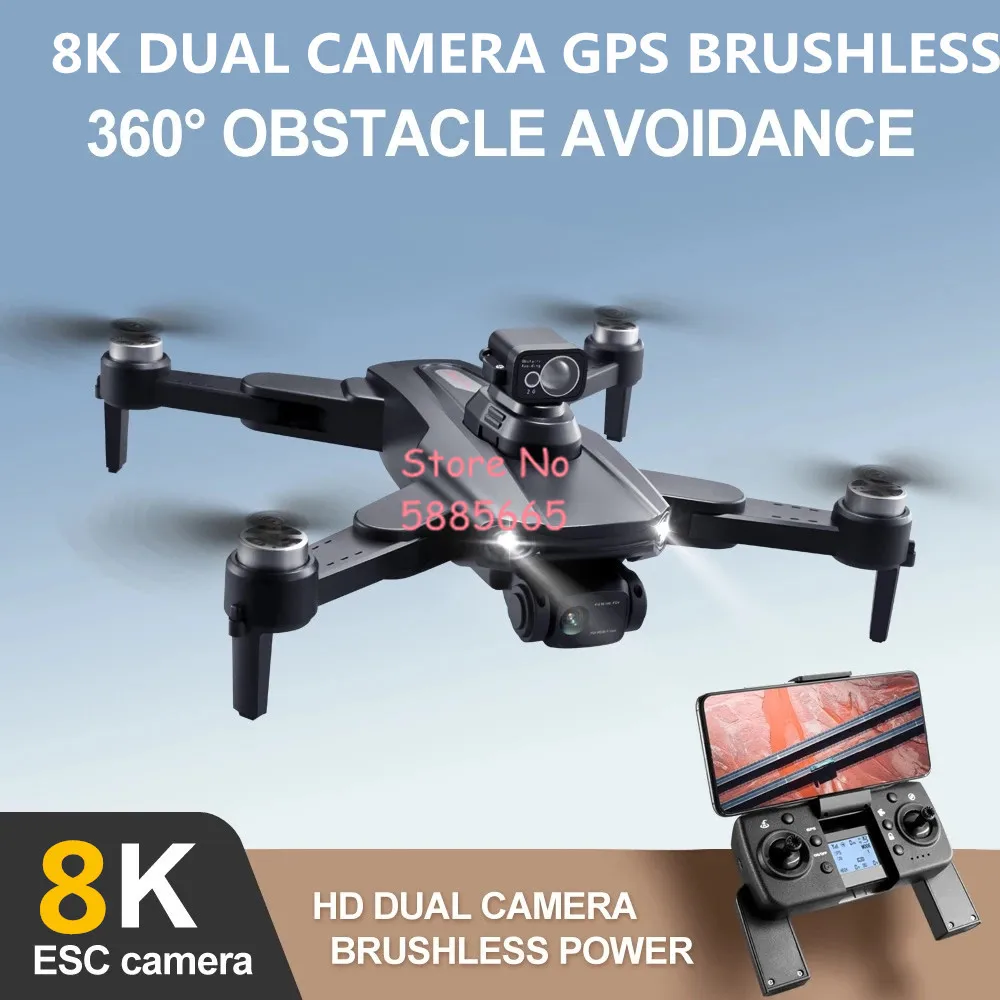 Smart Uav 360° Obstacle Avoidance 8K Hd Aerial Photography Wifi Fpv Gps Rc Dro - £154.84 GBP+