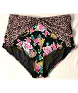 Torrid Floral High Rise Swimsuit Bottom 0 Tropical Leopard Cheetah Black... - €26,28 EUR