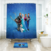 Disney Frozen Olaf And Friend Shower Curtain Bath Mat Bathroom Waterproof Decora - £18.04 GBP+