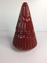 Ceramic Christmas Tree Candle Cherry Clove Scent Clay Pottery Red Holiday Gift - £11.65 GBP