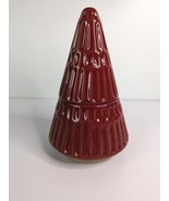 Ceramic Christmas Tree Candle Cherry Clove Scent Clay Pottery Red Holida... - £11.87 GBP