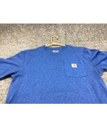 Carhartt T-Shirt Mens Small Loose Fit Short Sleeve Pocket Tee Blue Shirt - $9.89