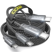 100W Usb C To Usb C Cable [2-Pack 6.6Ft], Usb C Type C Charging Cable Fa... - £11.79 GBP