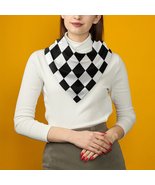 Checkered Black White Pattern All Over Print Scarf - $18.00 - $19.00