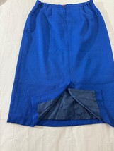 TA Travis Ayers Women's Blue Rear Zip & Slit Pull-On Skirt Size 8 Waist 28" image 6