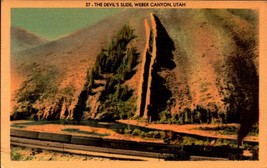 Vintage POSTCARD-NATURAL Landmark, The Devil&#39;s Slide, Weber Canyon, Utah BK61 - £3.91 GBP