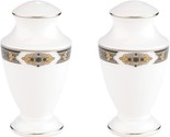 Lenox Vintage Jewel Salt &amp; Pepper Shaker Set White China Gold Enameling ... - $204.25
