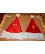 Christmas Sparkle Santa Hats 2 Each Red/White Adult Head Size Be Jolly 150I - $10.27 CAD