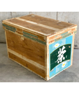 Rare Original Real Vintage Tea Box Wood Crate Japanese Prop Tin Liner - $218.42 CAD