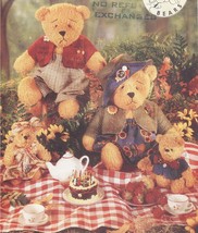 Stuffed Toy Beardeaux 15&quot; 7-1/2&quot; Bear Mother Father Baby &amp; Clothes Sew Patterns - £11.18 GBP