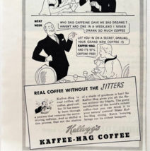 1937 Kellogg&#39;s Kaffee Hag Coffee Advertisement Antique Rare Caffeine E90E1 - $24.99
