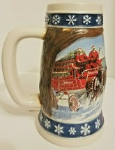 1995 Anheuser Busch BUDWEISER Clydesdale Holiday Stein Mug Lighting The Way Home - £9.29 GBP