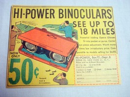 1961 Color Ad Hi-Power Binoculars See Up To 18 Miles - £6.38 GBP