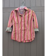 Robert Graham Button Up Shirt Women’s Size Small Multicolor 3/4 In Sleeve - $29.78 CAD