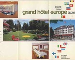 Grand Hotel Europe Brochure &amp; Postcard Luzern Switzer 1970&#39;s - £14.01 GBP