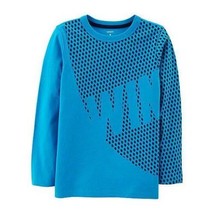 Boys Shirt Carters Long Sleeve Sports WIN Blue Pullover Crew Tee-size 4/5 - £8.52 GBP