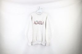 Vintage 90s Streetwear Mens XL Spell Out Alaska Wolf Polar Bear Sweatshirt USA - £39.11 GBP