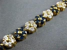 7CT Simulated Blue Sapphire Gold Plated 925 Silver   Flower Bracelet - £142.88 GBP